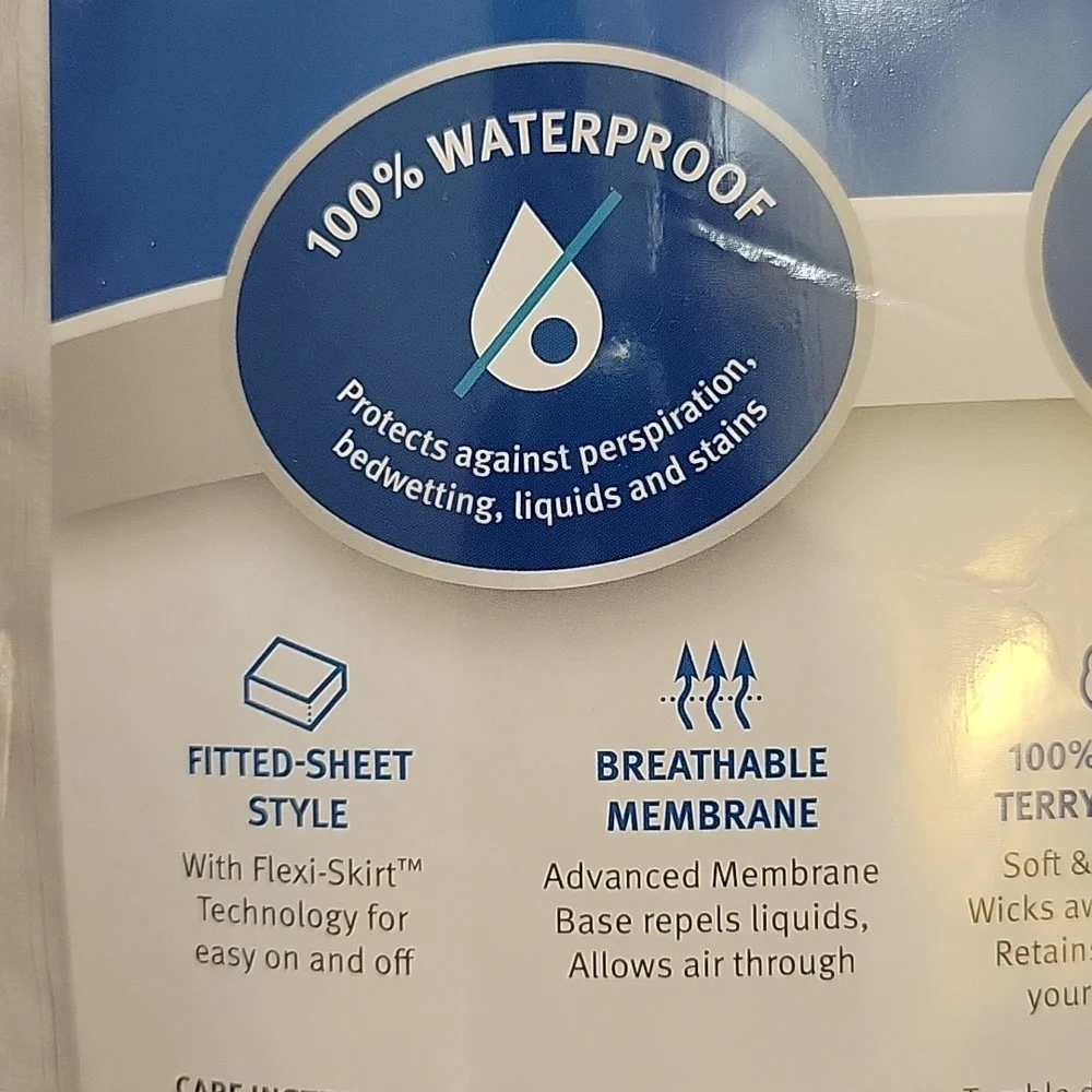 SureGuard Premium Full Mattress Protector White Cotton Terry Waterproof New